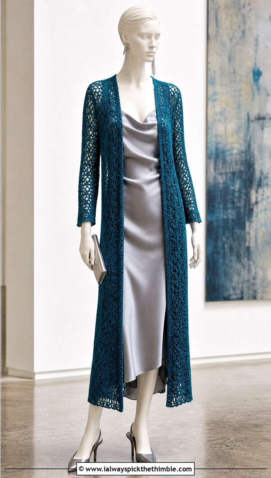 Longline Crochet Duster Cardigan With Slip Dress - 15 Crochet Cardigan On Mannequin outfit ideas
