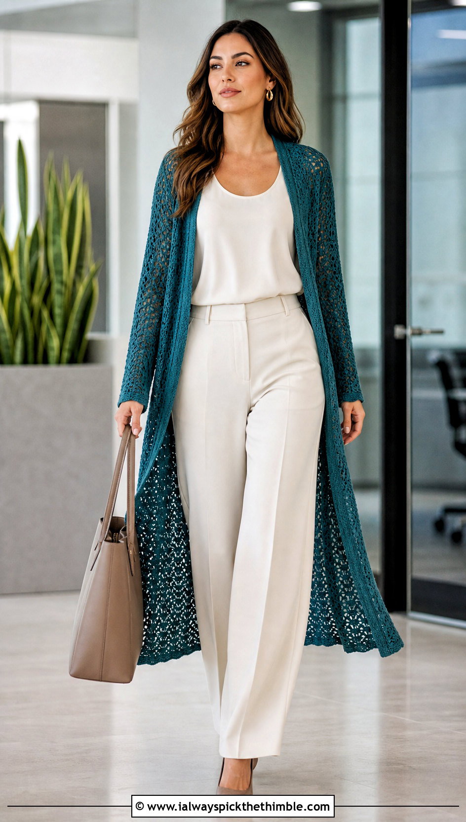 Longline Duster Crochet Cardigan With Tailored Separates - 20 crochet for ladies cardigans outfit ideas
