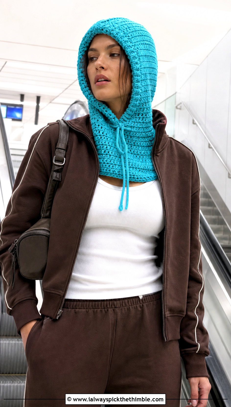 Loose Drawstring Crochet Balaclava With Tracksuit - 20 loose crochet balaclava outfit ideas