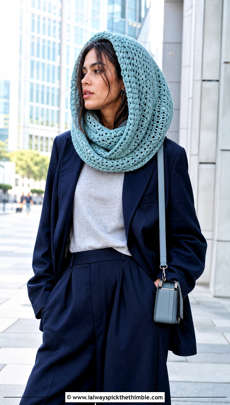 Loose Oversized Crochet Balaclava With Blazer And Trousers - 20 loose crochet balaclava outfit ideas