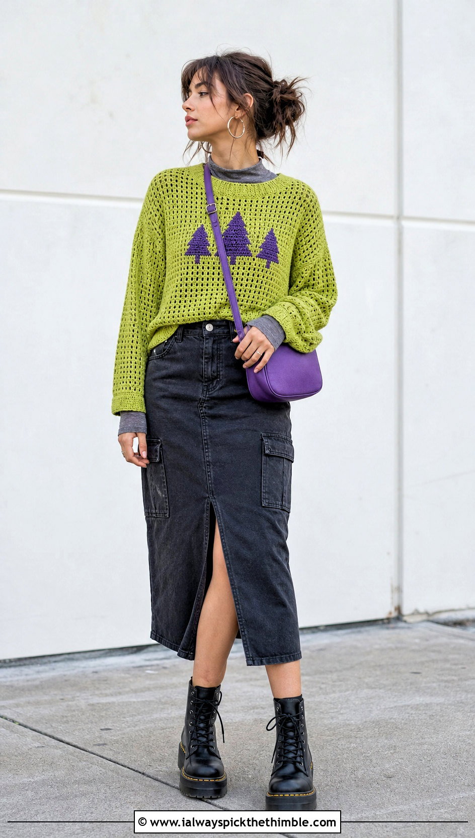 MABLE Logo Crochet Mable Pines Sweater With Utility Skirt - 15 Crochet Mable Pines Sweater outfit ideas
