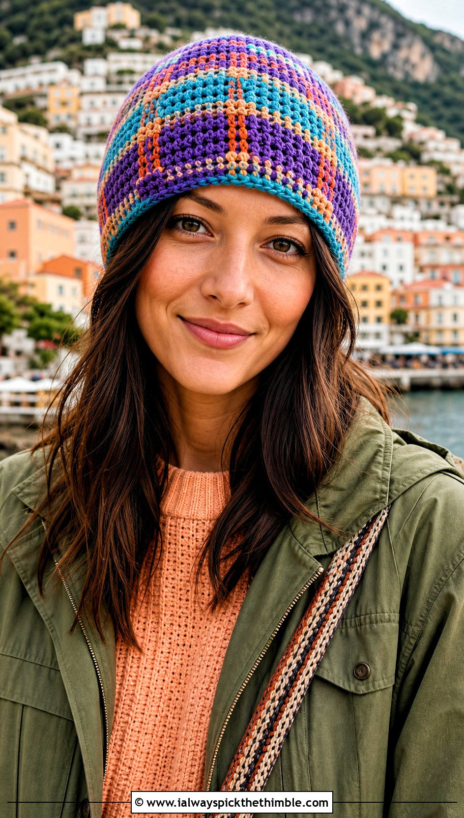 Madras Plaid Crochet Beanie With Utility Jacket - 15 Plaid Crochet Beanie outfit ideas