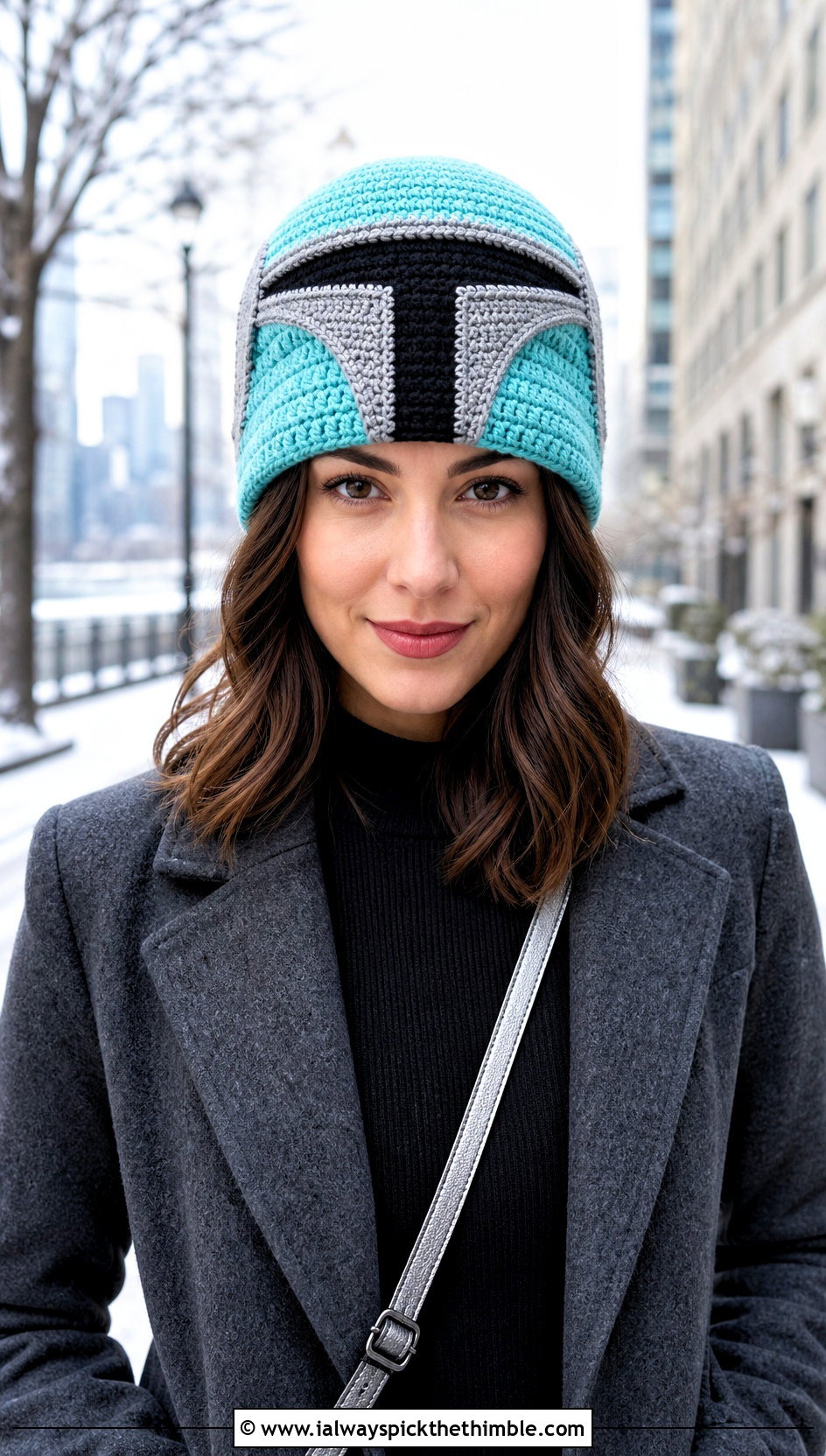 Mandalorian Crochet Helmet Beanie With Tailored Coat - 20 crochet star wars hat outfit ideas