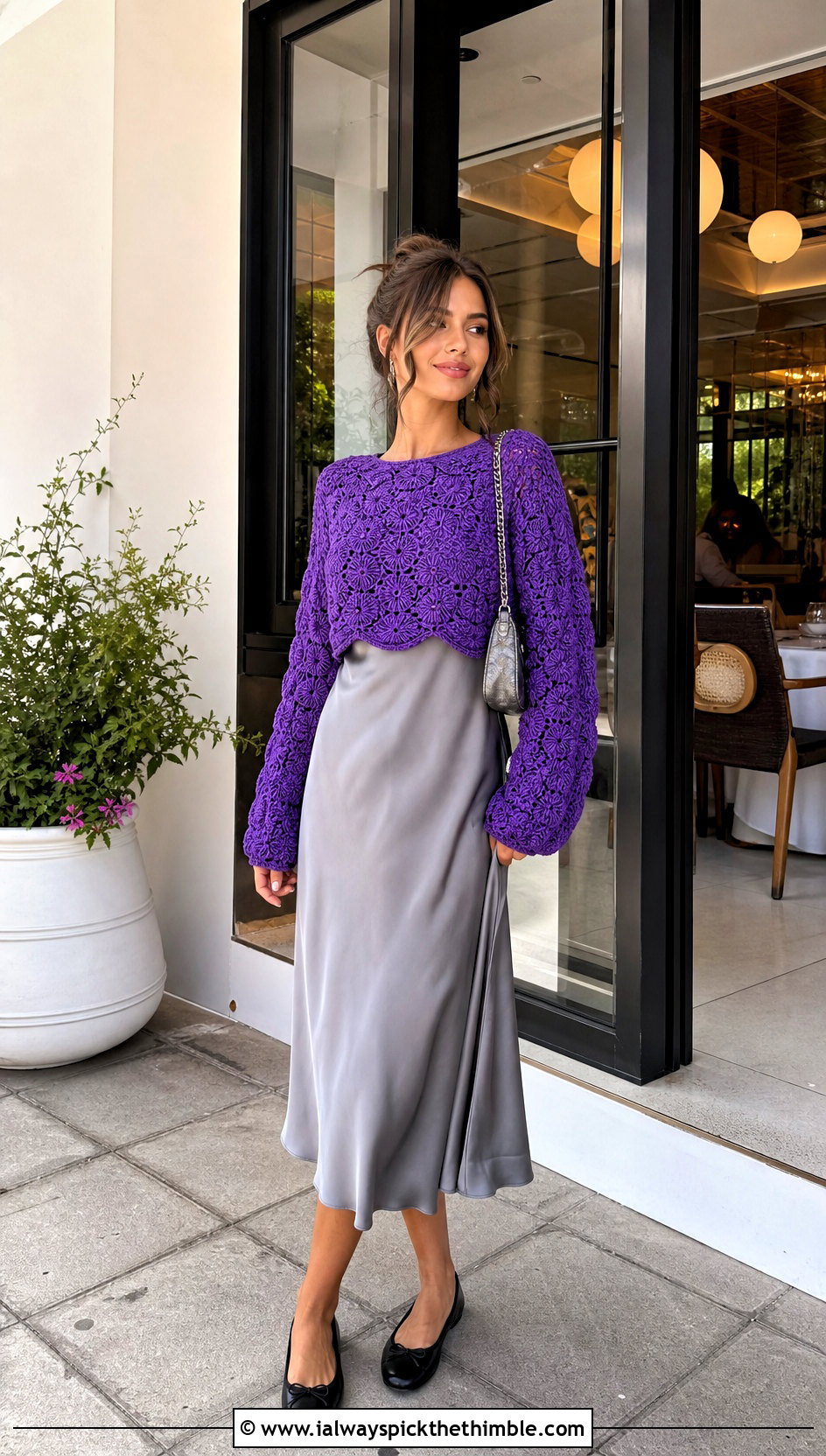 Marigold Crochet Sweater Over A Slip Dress - 15 Marigold Crochet Sweater outfit ideas