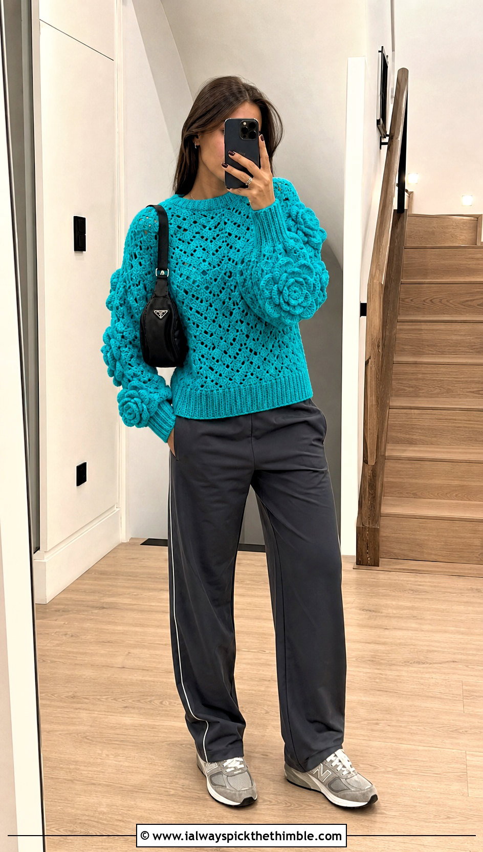 Marigold Crochet Sweater With Track Pants - 15 Marigold Crochet Sweater outfit ideas