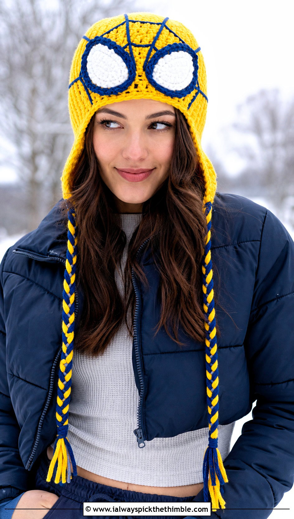 Mayday Earflap Crochet Spider Man Beanie With Puffer Coat - 25 crochet spider man beanie outfit ideas