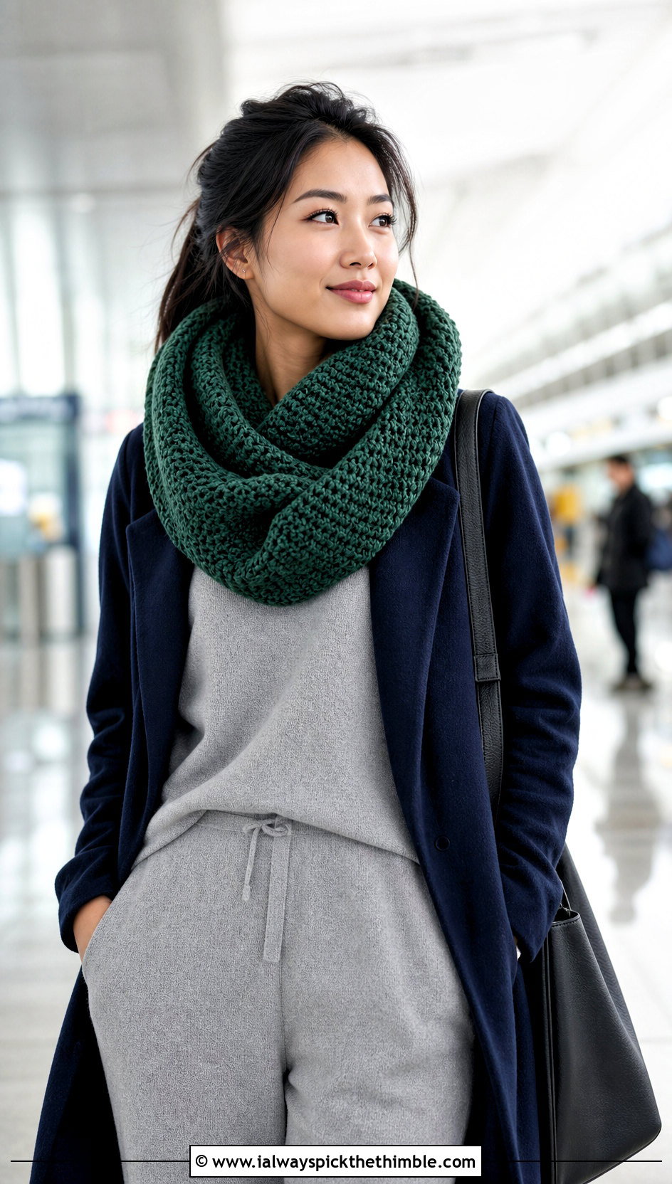 Mbius Bulky Crochet Scarf With Matching Knit Set - 15 Crochet For Scarves Using Bulky Yarn outfit ideas
