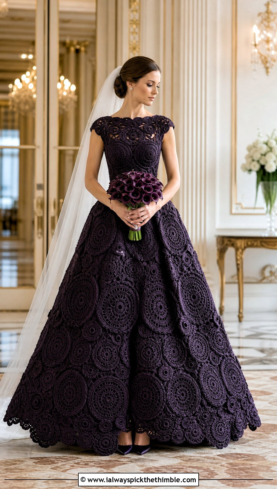 Medallion Crochet Ball Gown Wedding Dress - 20 Handmade Crochet Wedding Dress outfit ideas