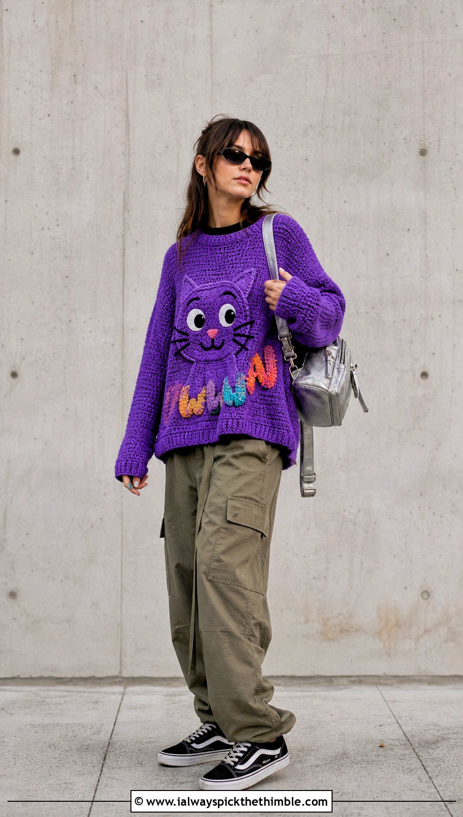 Meow Wow Crochet Mabel Pines Sweater With Cargo Pants - 20 crochet mabel pines sweater outfit ideas