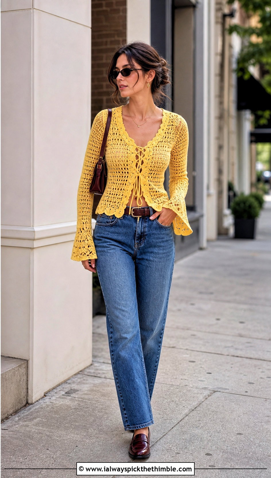 Meribella Crochet Top With Straight Leg Jeans And Loafers - 15 Meribella Crochet Top outfit ideas