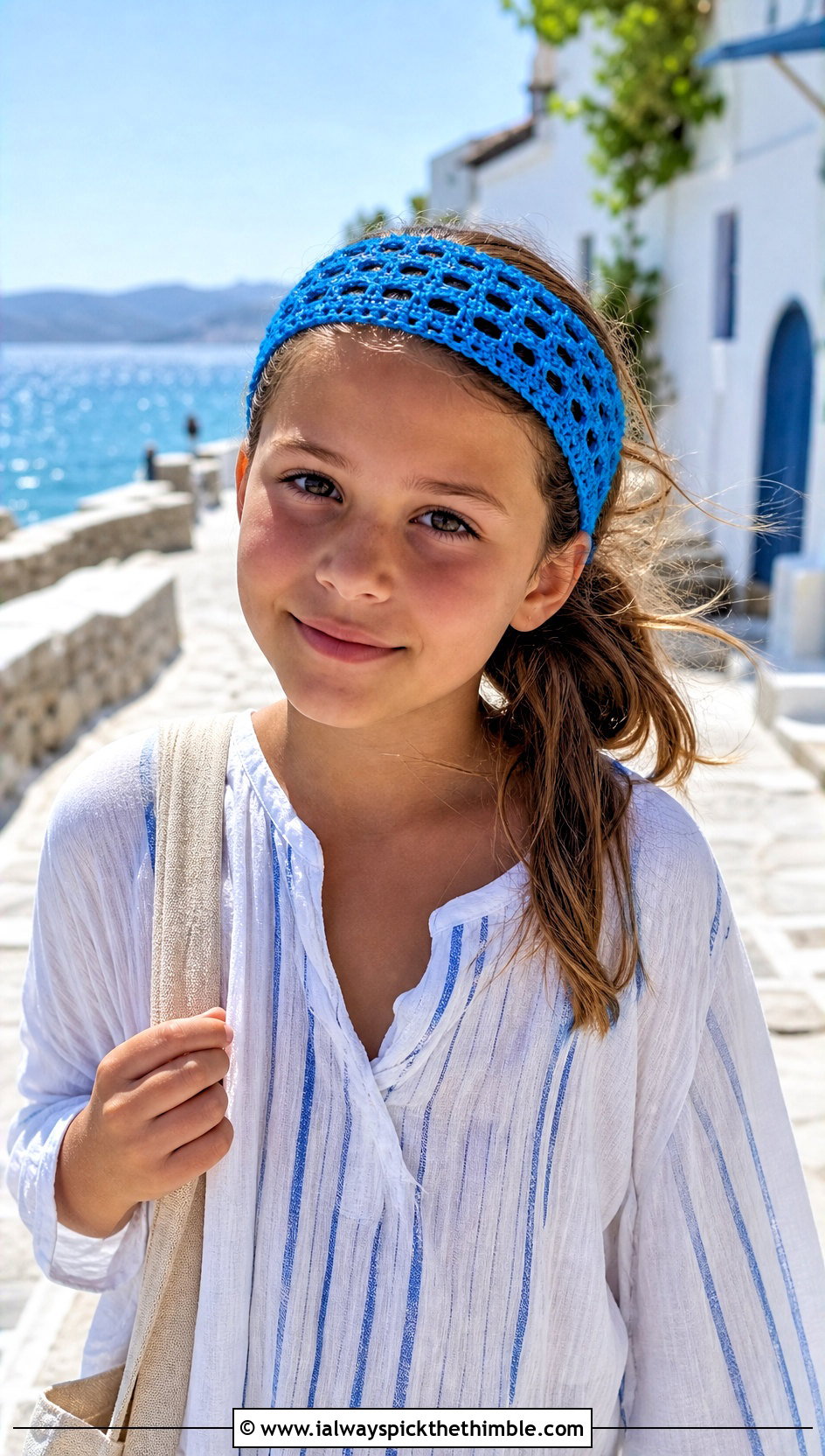 Mesh Crochet Childs Headband With Beach Cover Up - 20 Crochet Childs Headband outfit ideas