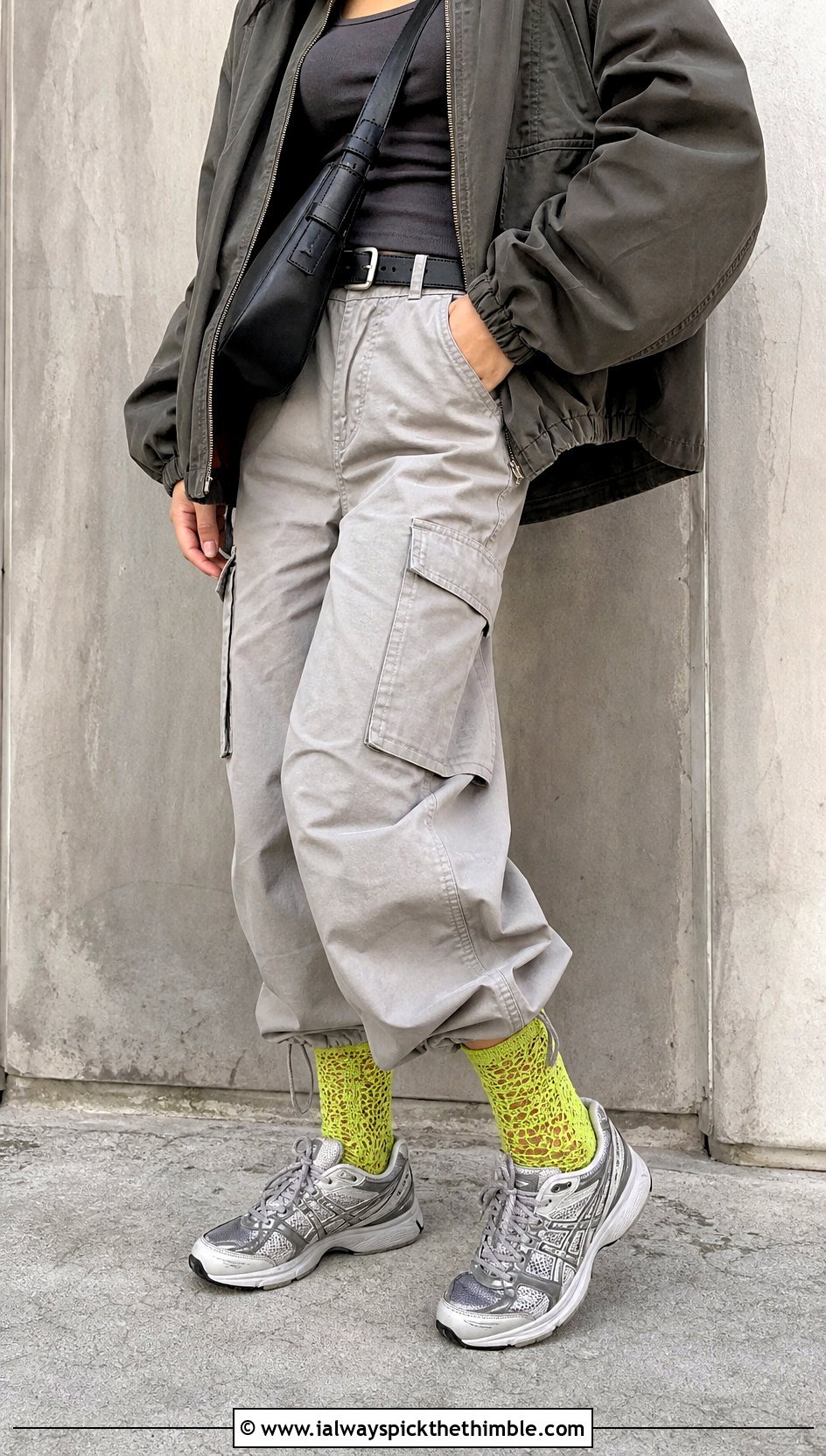 Mesh Crochet Lace Socks With Sneakers And Cargo Pants - 20 Crochet Lace Socks outfit ideas