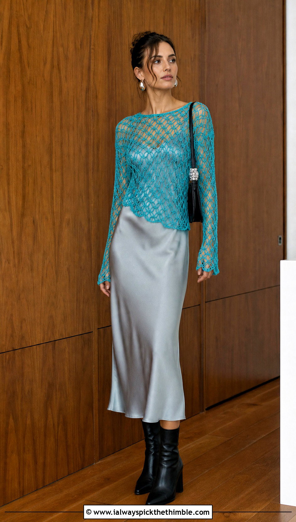Mesh Crochet Lace Top With Slip Dress - 15 crochet lace top on wooden background outfit ideas