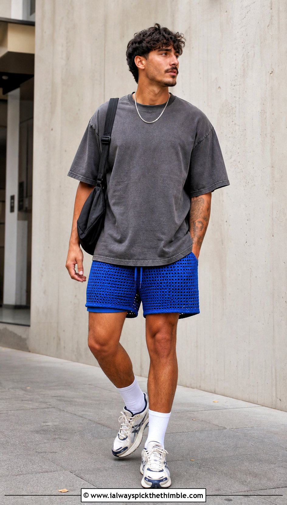 Mesh Crochet Shorts With Oversized T Shirt - 15 mens crochet shorts outfit ideas