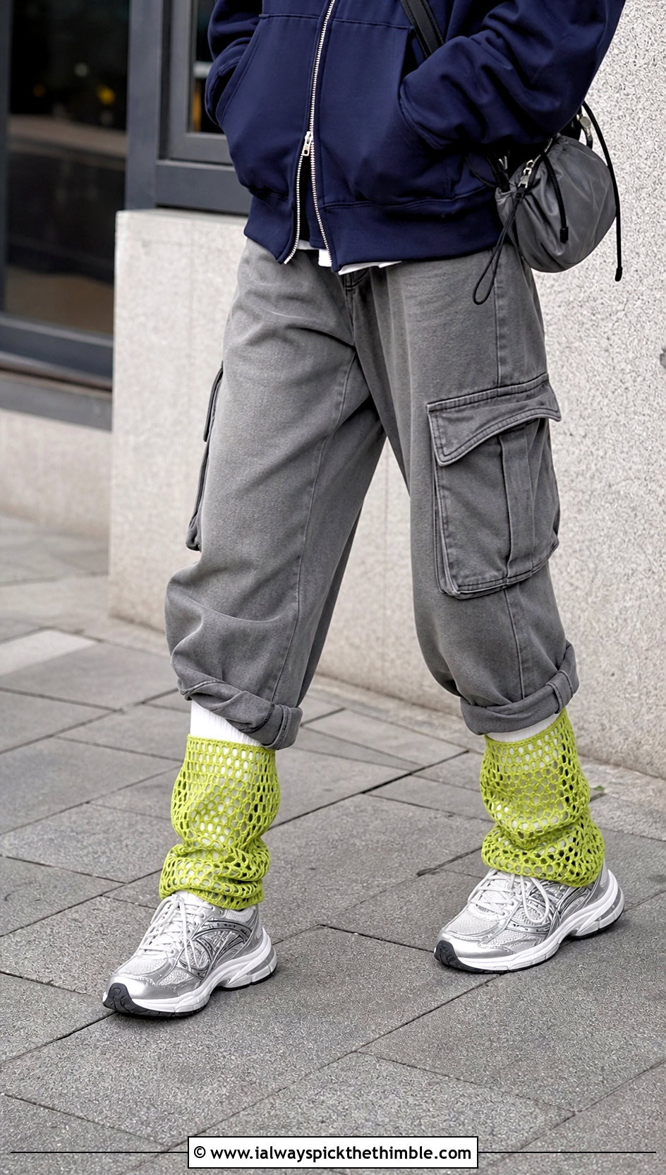 Mesh Crocheted Leg Warmers With Cargo Pants And Trainers - 25 Crocheted Leg Warmers outfit ideas