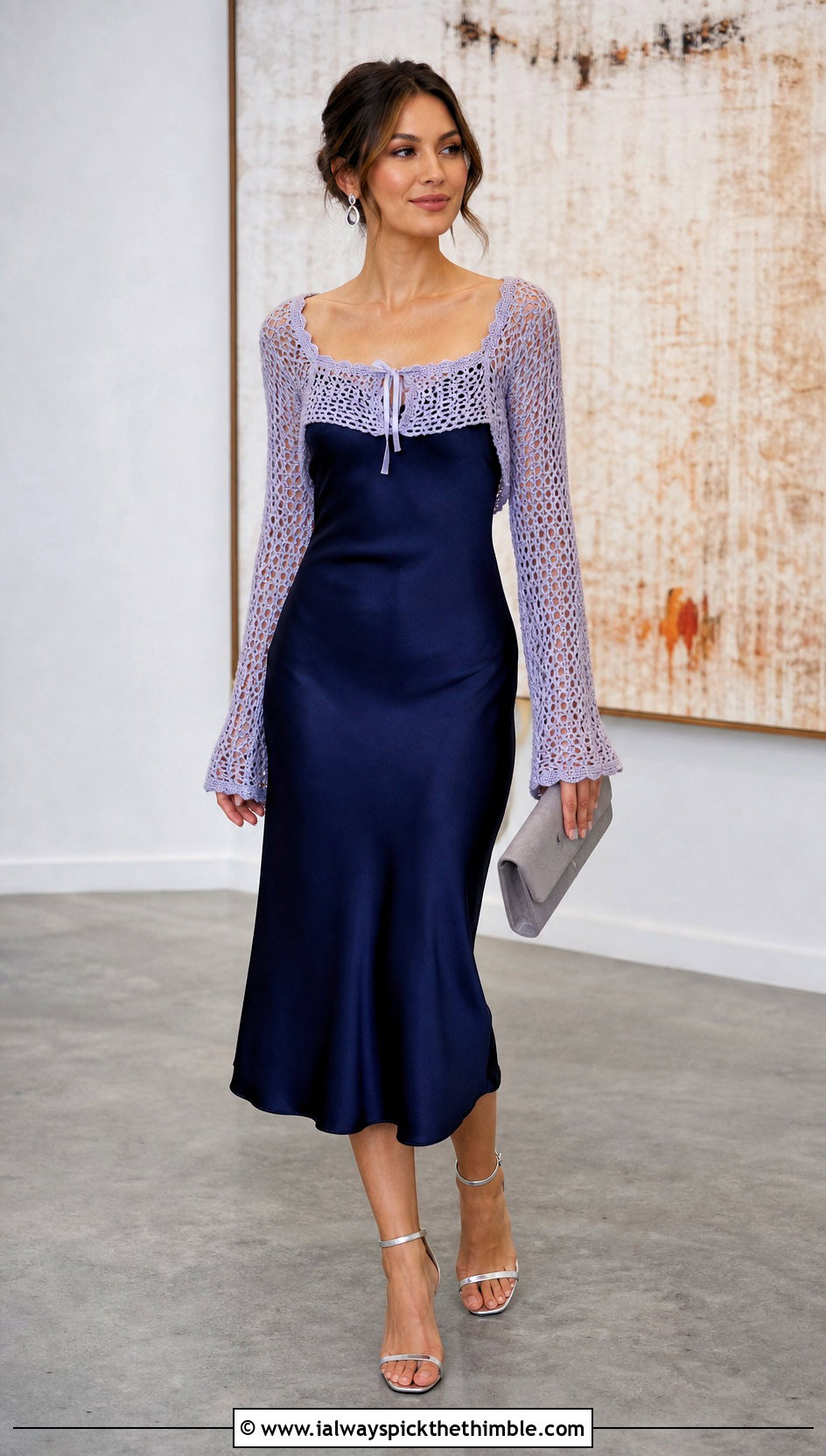 Mesh Milkmaid Crochet Top Over A Slip Dress - 20 milkmaid crochet top outfit ideas