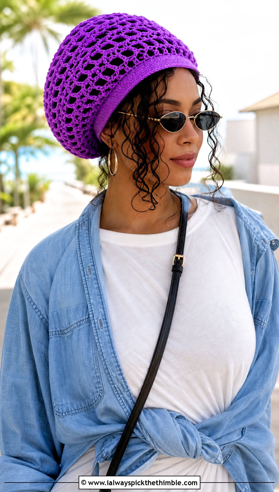 Mesh Stitch Crochet Rasta Tam Hat With T Shirt Dress - 20 crochet rasta tam hat outfit ideas
