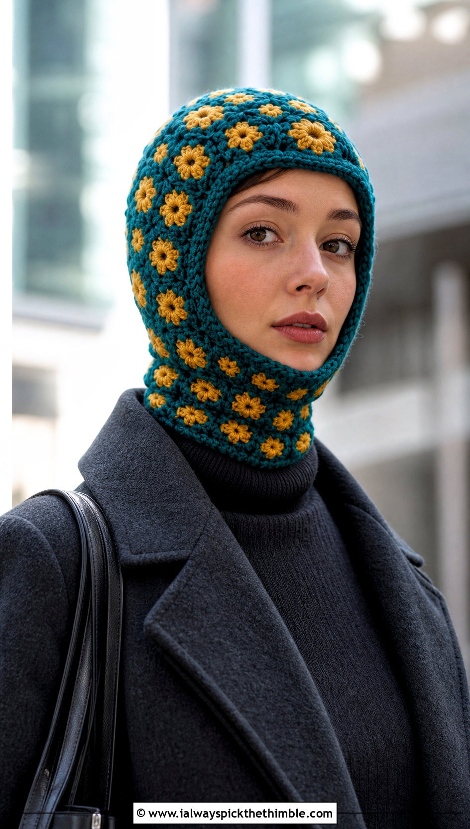 Mini Granny Square Balaclava With Wool Coat And Trousers - 25 granny square balaclava outfit ideas