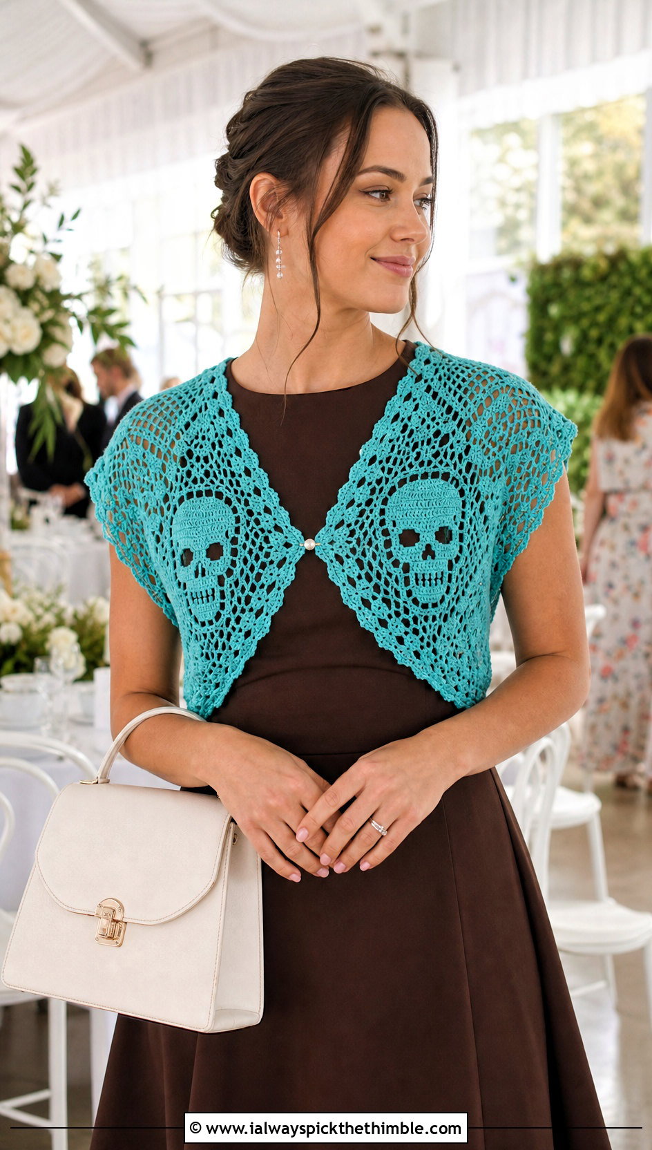 Mini Lost Souls Shoulderette With A Line Dress - 25 crochet lost souls shawl outfit ideas