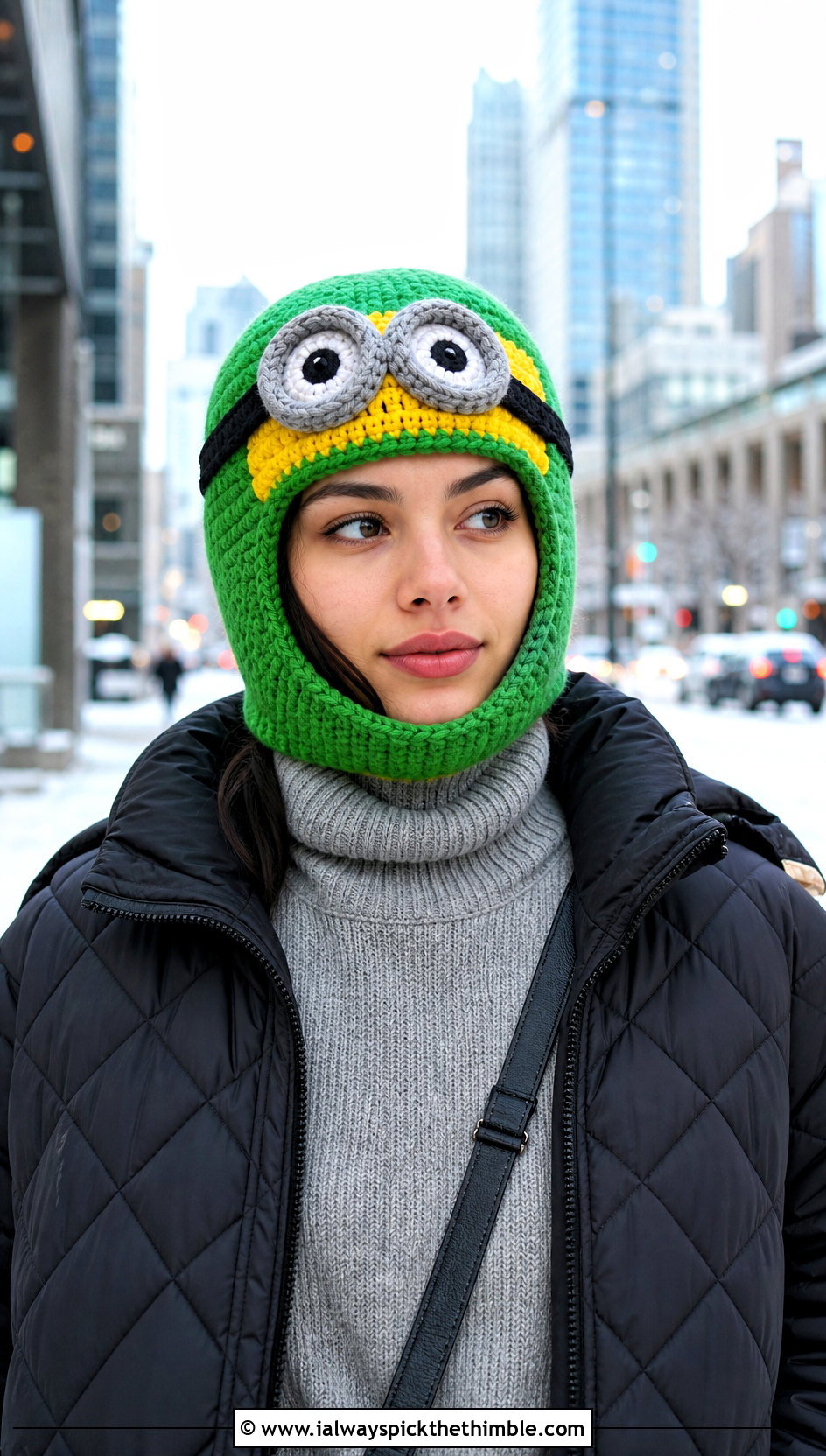 Minion Crochet Balaclava With Quilted Jacket - 15 Minion Crochet Hat outfit ideas