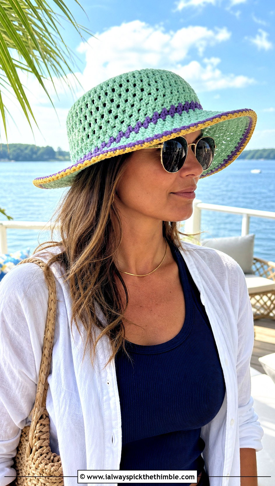 Minnesota Vikings Brimmed Crochet Sun Hat With Tank And Tailored Shorts - 20 crochet minnesota vikings hat outfit ideas
