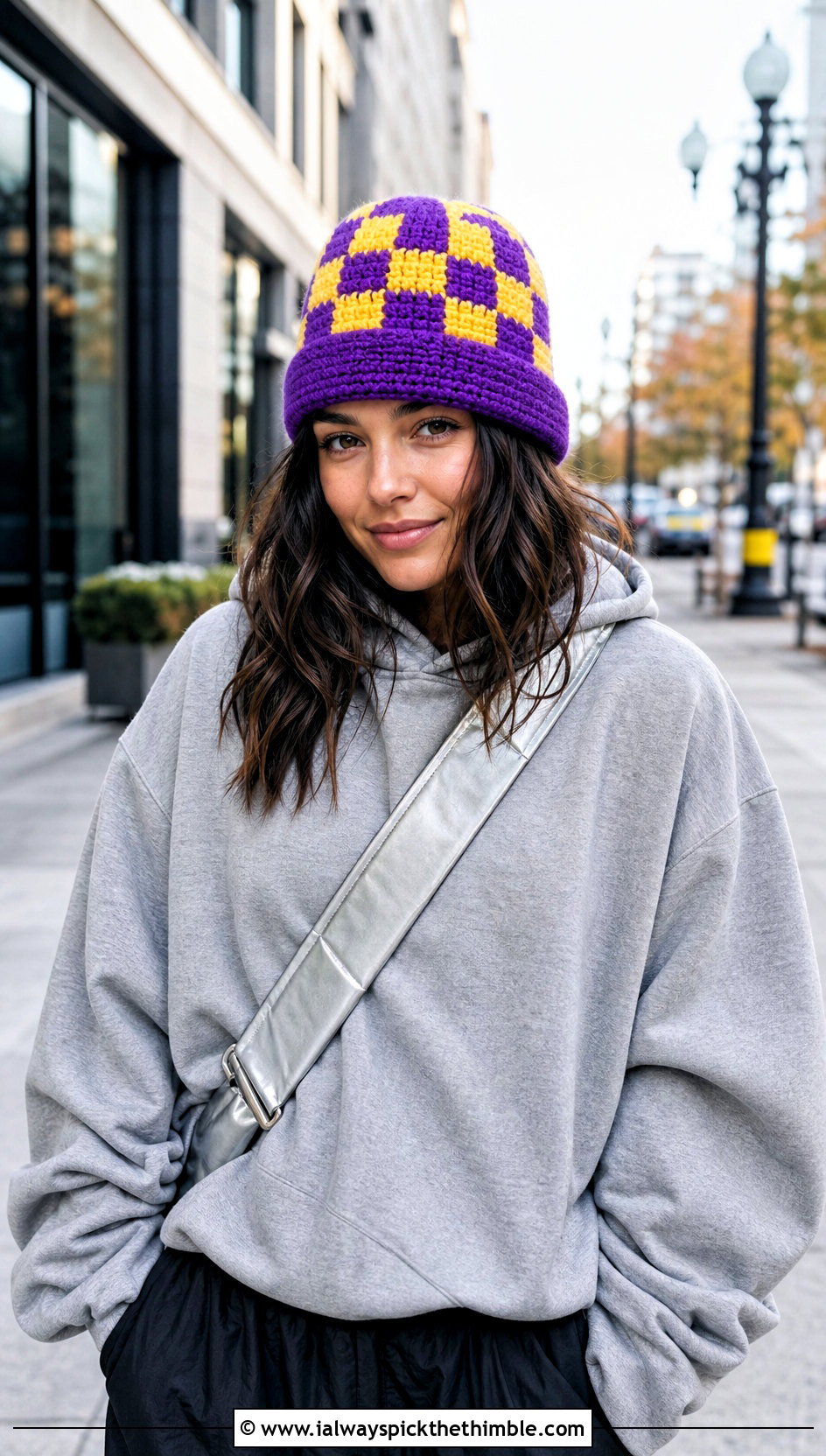 Minnesota Vikings Checkerboard Beanie With Hoodie And Parachute Pants - 20 crochet minnesota vikings hat outfit ideas