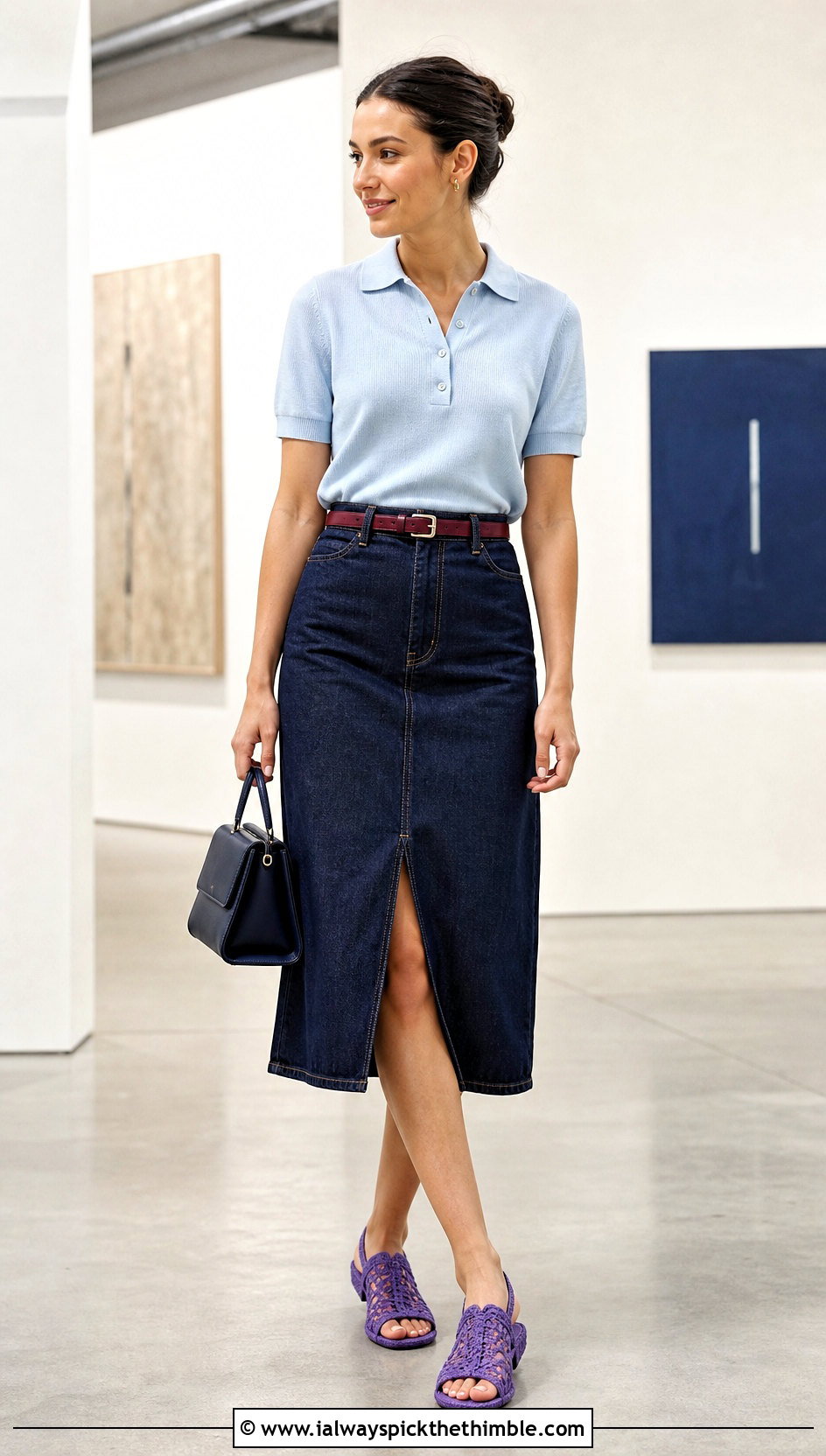 Miu Miu Crochet Sandals With A Denim Midi Skirt - 15 Miu Miu Crochet Sandals outfit ideas