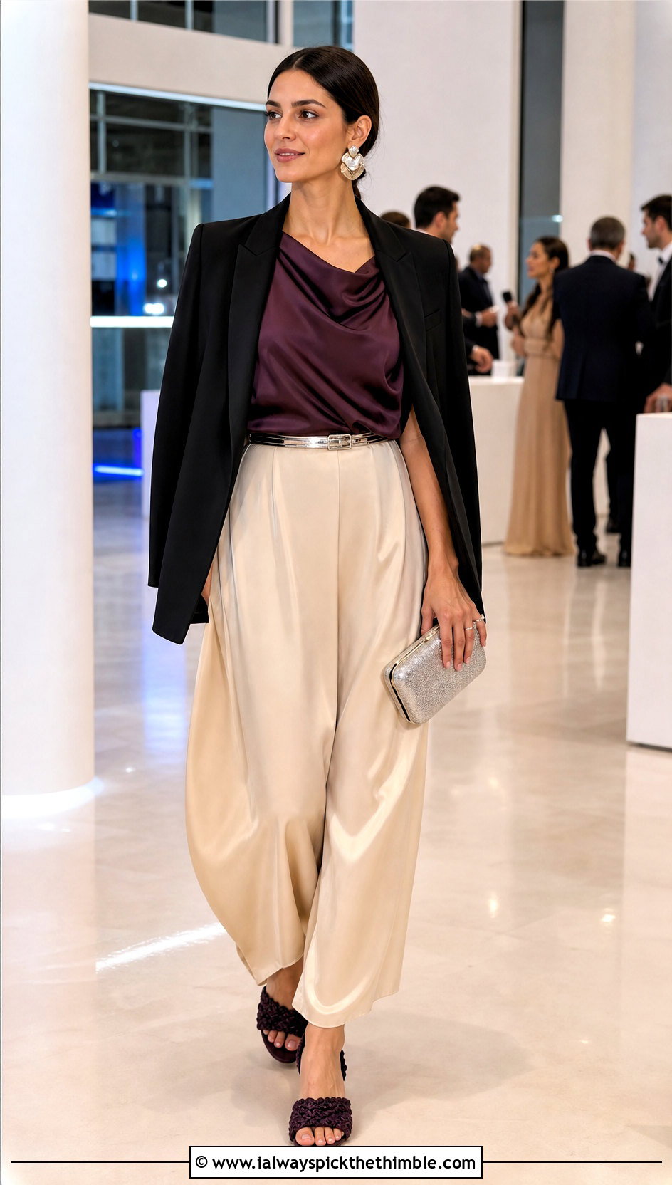 Miu Miu Crochet Sandals With Draped Evening Trousers - 15 Miu Miu Crochet Sandals outfit ideas