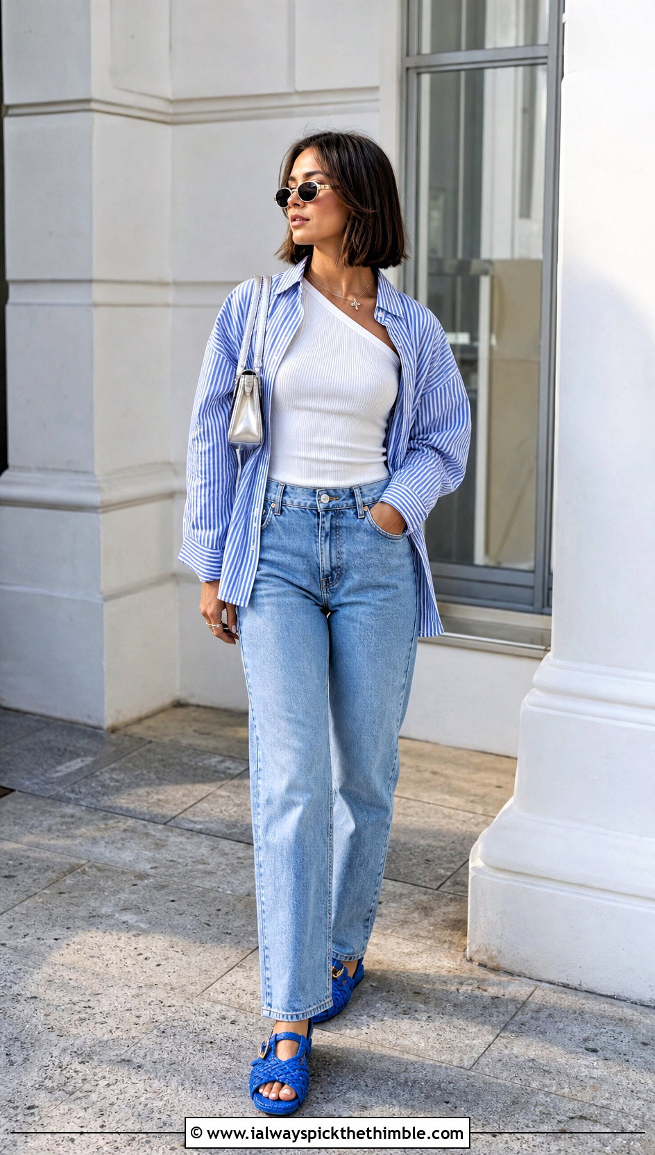 Miu Miu Crochet Sandals With Straight Leg Jeans - 15 Miu Miu Crochet Sandals outfit ideas