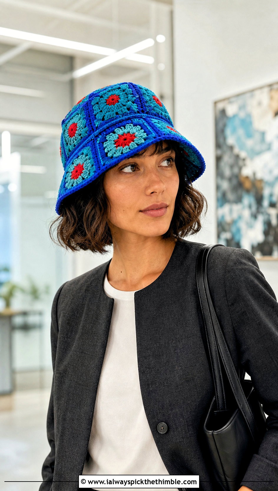 Mixed Motif Granny Square Hat With Skirt Suit - 20 Granny Crochet Hat outfit ideas