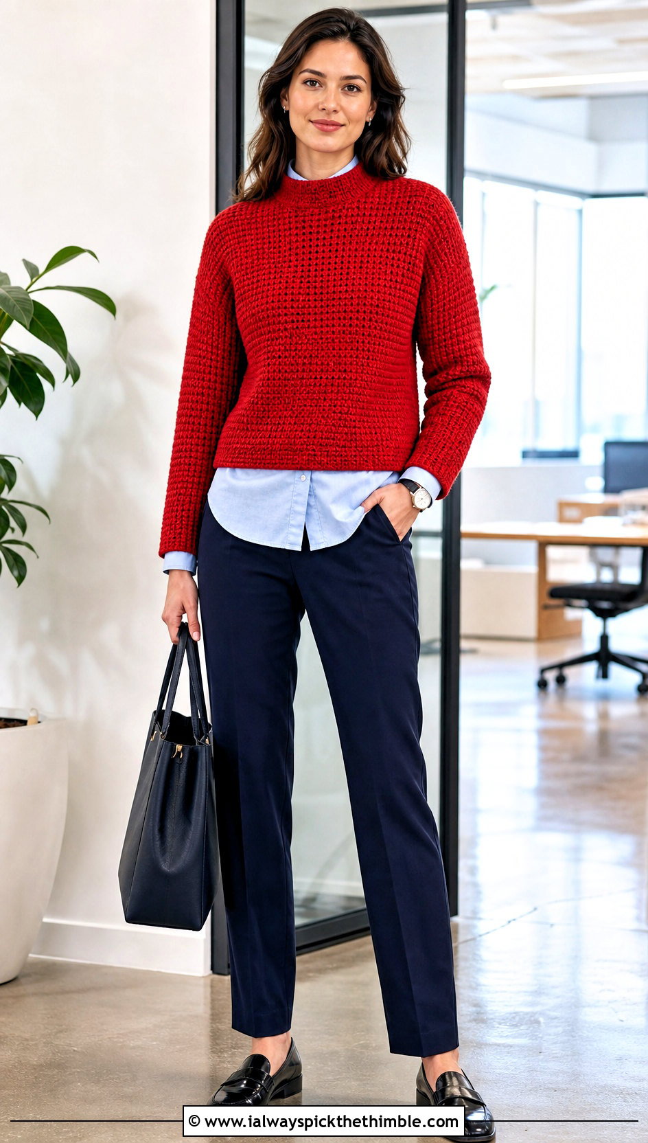 Mock Neck Mini Crochet Sweater With Button Down Shirt - 20 Mini Crochet Sweater outfit ideas