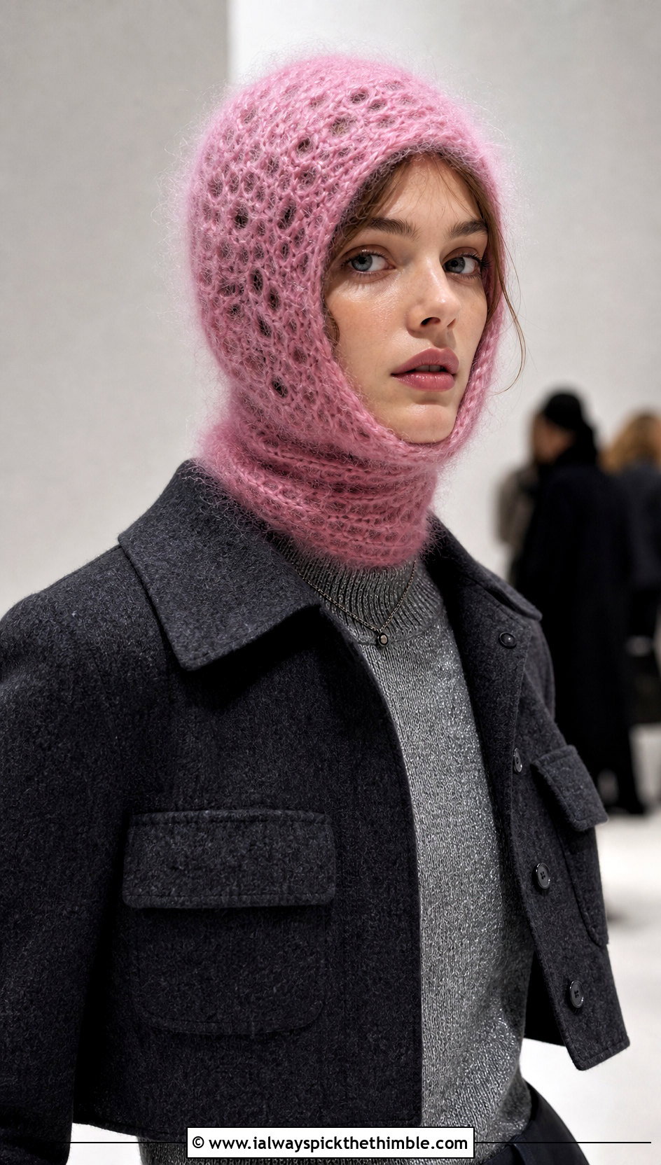 Mohair Crochet Balaclava With Satin Skirt - 25 crochet balaclava outfit ideas
