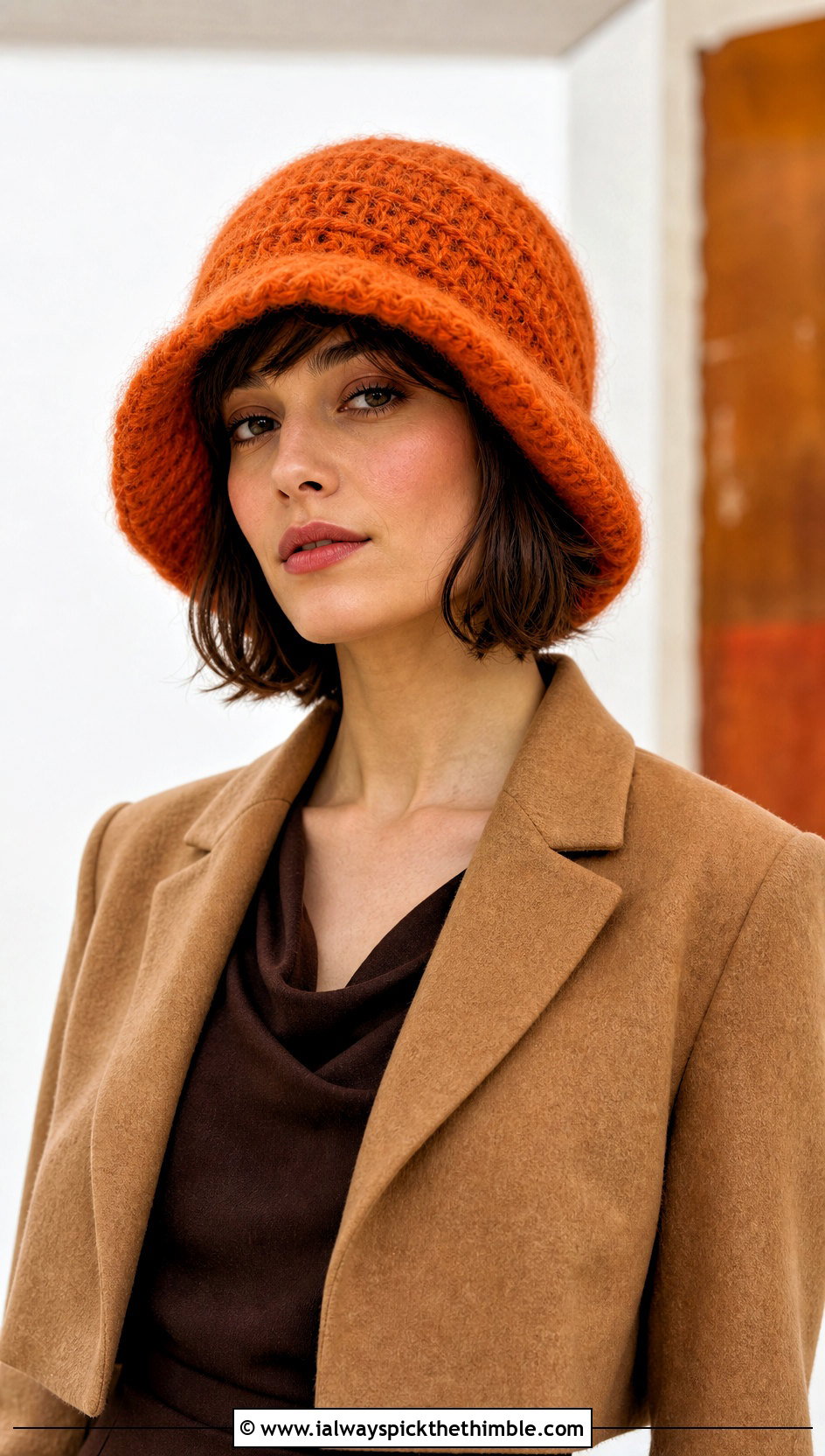 Mohair Crochet Cloche Hat With Midi Dress And Tall Boots - 25 Mohair Crochet Hat outfit ideas