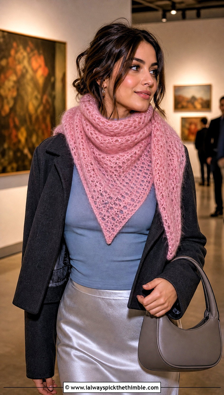 Mohair Look Hooded Triangle Crochet Scarf With Slip Skirt - 20 Hooded Triangle Crochet Scarf outfit ideas