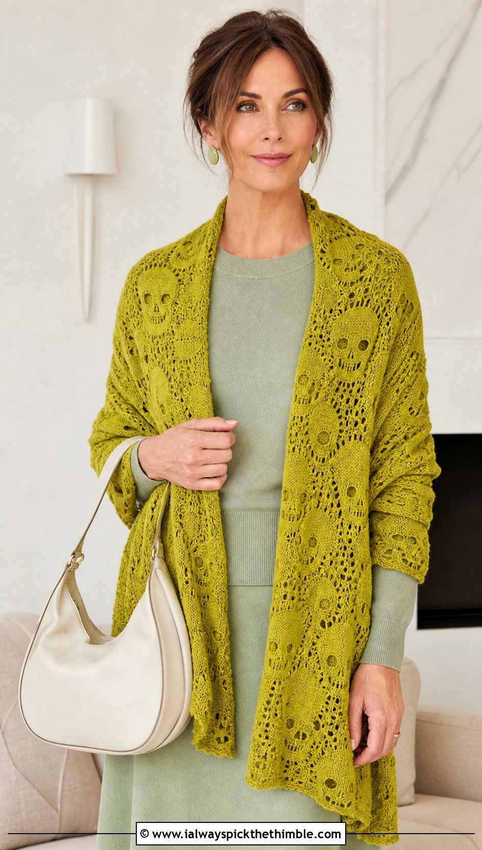 Monochrome Lost Souls Shawl With Matching Knit Set - 25 crochet lost souls shawl outfit ideas