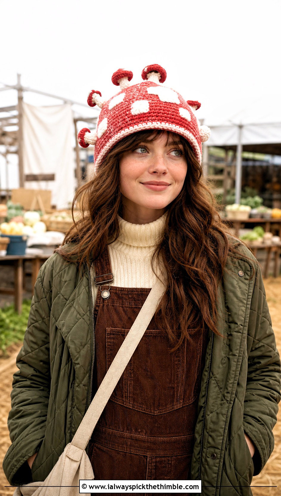 Mooshroom Hat With Corduroy Outfit - 20 Minecraft Crochet Hat outfit ideas