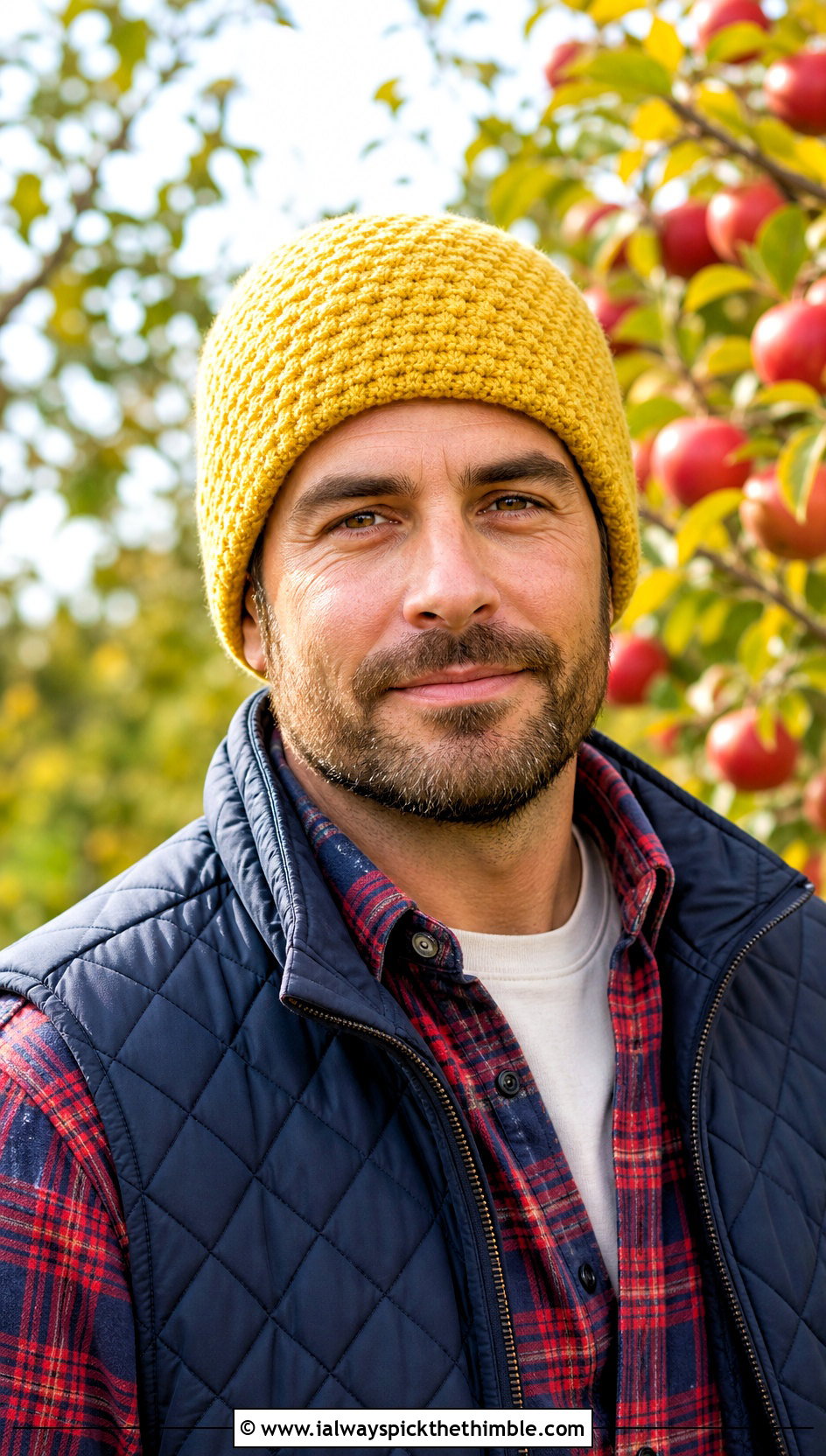 Moss Stitch Crochet Beanie With Flannel Shirt - 25 mens crochet beanie outfit ideas