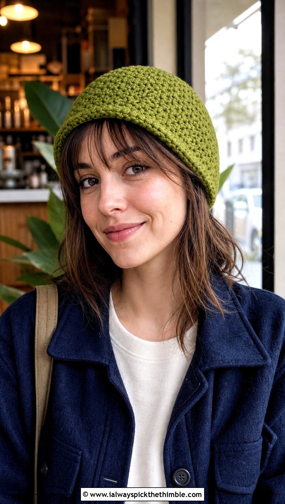 Moss Stitch Crochet Fisherman Beanie With Shacket - 25 crochet fisherman beanie outfit ideas