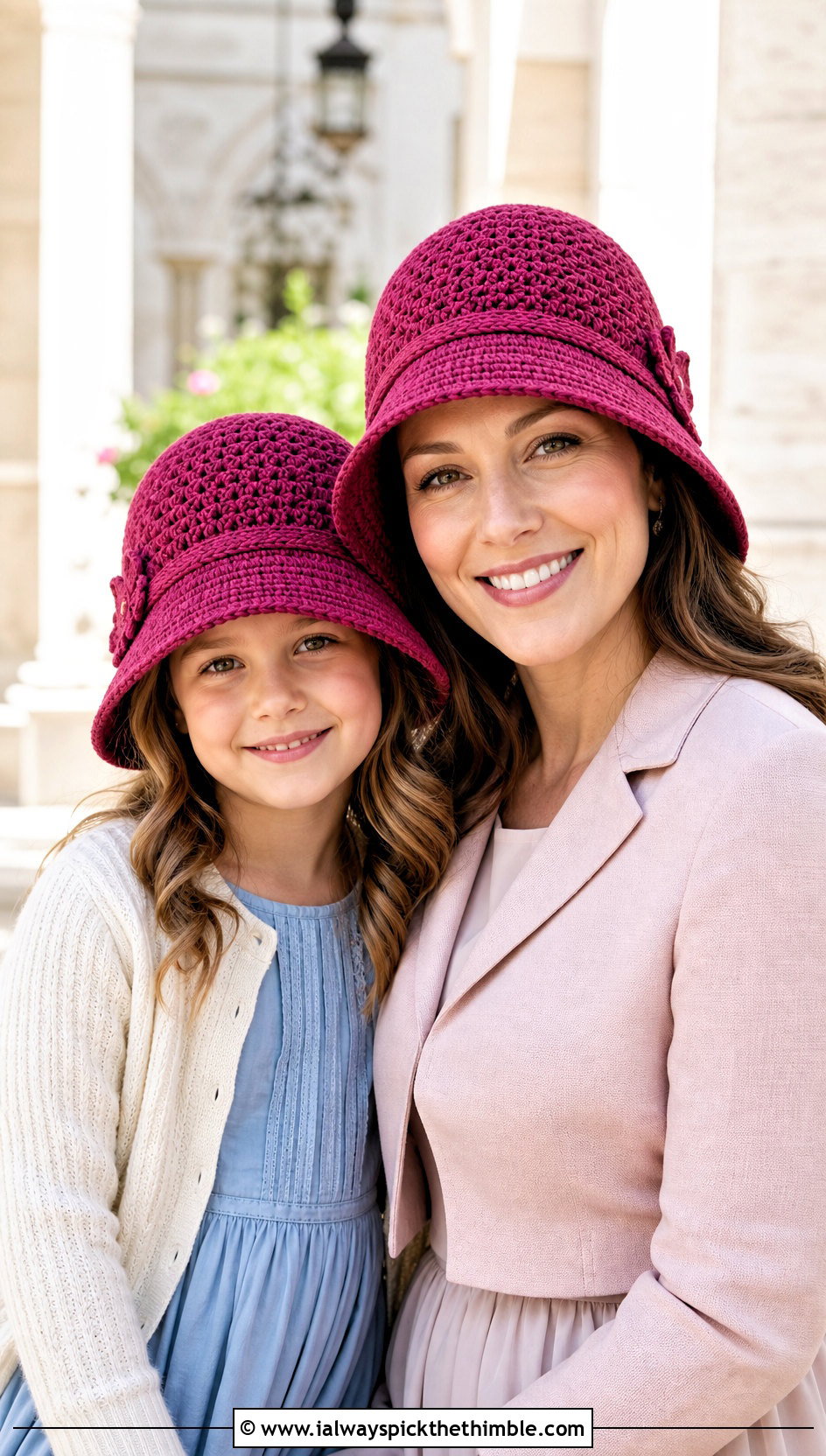 Mother Daughter Crochet Cloche Hats With A Line Dresses - 20 Mother Daughter Crochet Hats outfit ideas