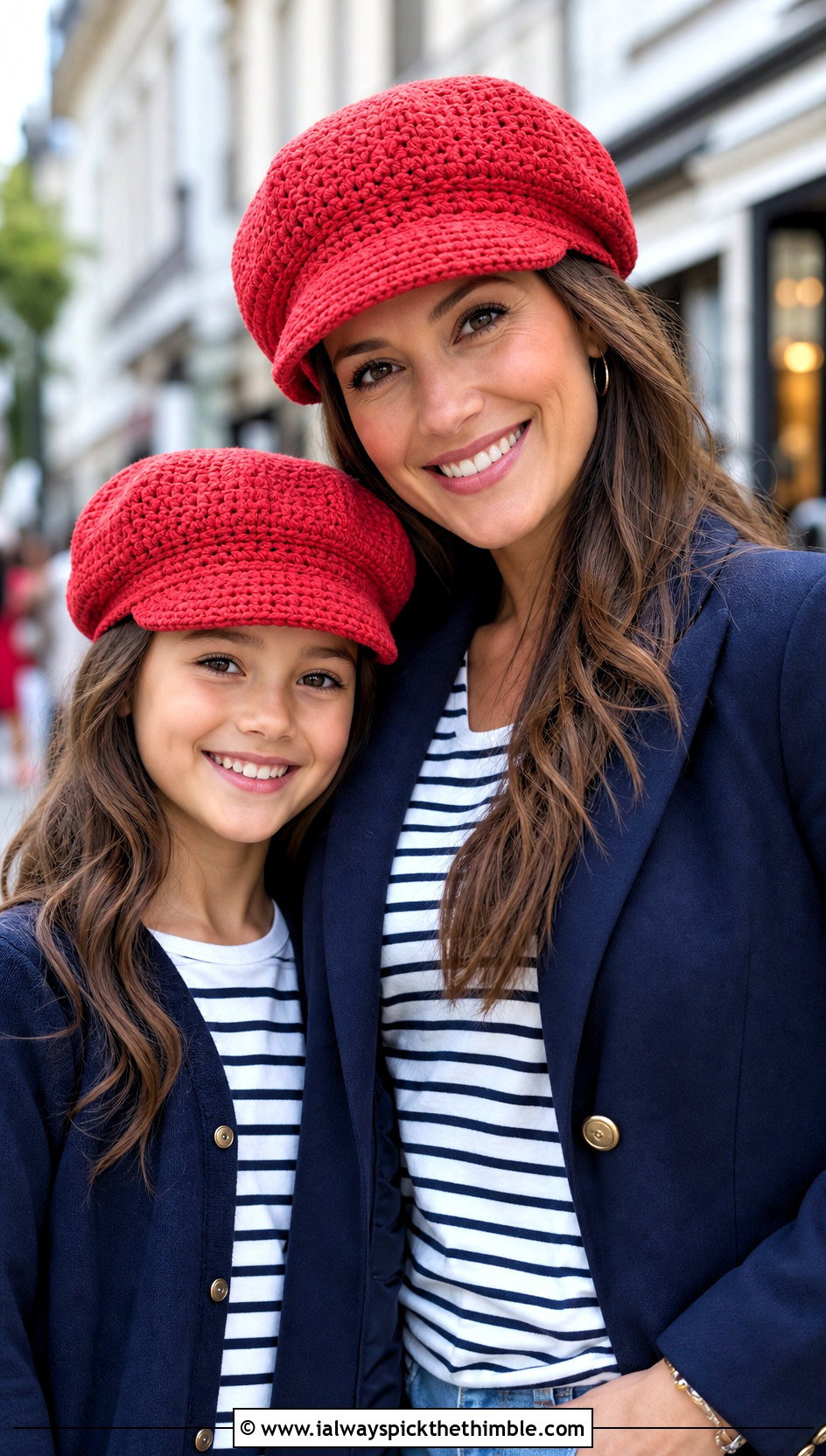 Mother Daughter Crochet Newsboy Caps With Smart Casual Outfits - 20 Mother Daughter Crochet Hats outfit ideas
