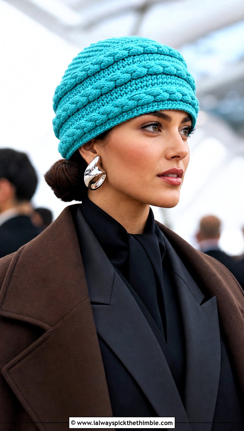 Multi Braid Crochet Beanie With Tuxedo Jumpsuit - 15 Braided Crochet Beanie outfit ideas