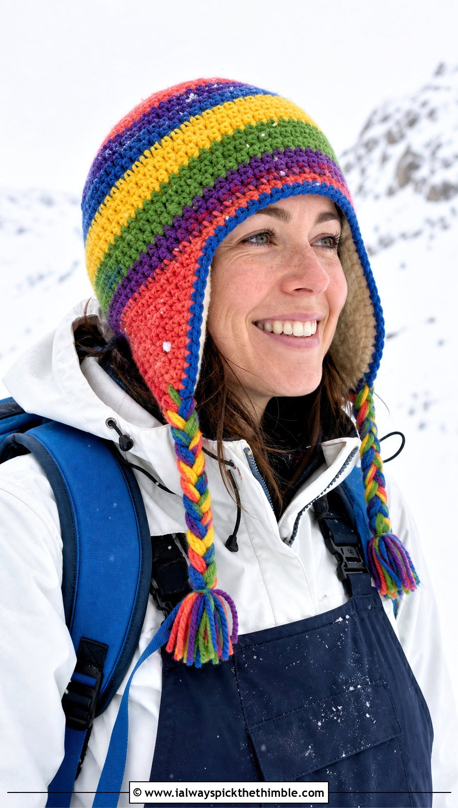 Multicolor Crochet Trapper Hat With Snow Day Outfit - 25 Crochet Trapper Hat outfit ideas