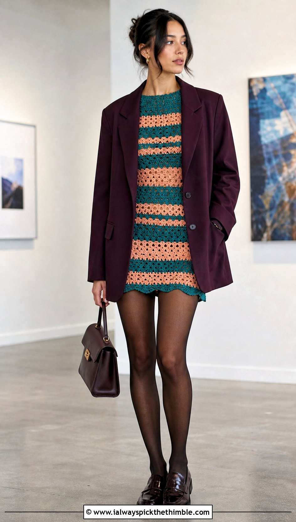 Myra Crochet Mini Dress With Oversized Blazer - 15 Myra Crochet Mini Dress outfit ideas