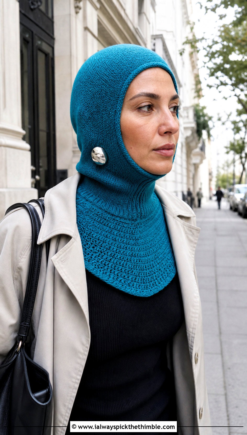 Neck Flap Astronaut Hood With Trench Coat - 15 Crochet Astronaut Hat outfit ideas