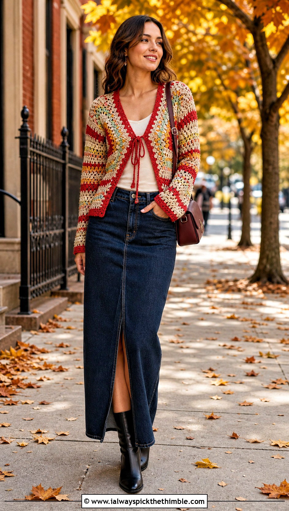 Neith Top With Denim Maxi Skirt And Ankle Boots - 20 crochet neith top outfit ideas