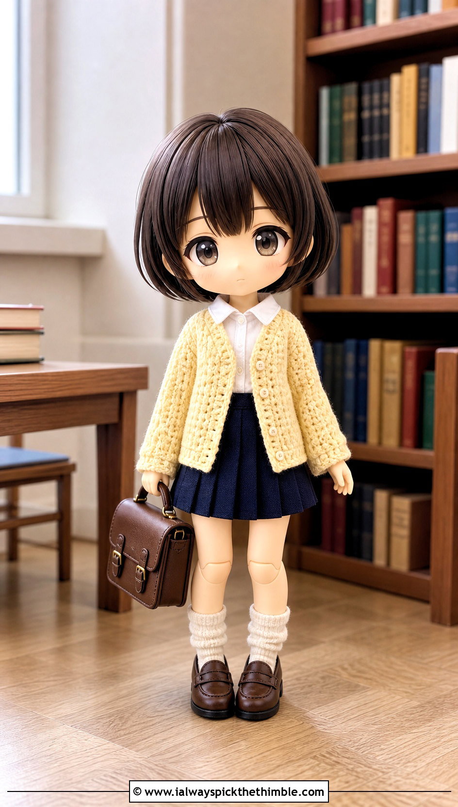 Nendoroid Crochet Cardigan With Pleated Skirt - 15 Nendoroid Crochet Clothes and outfit ideas