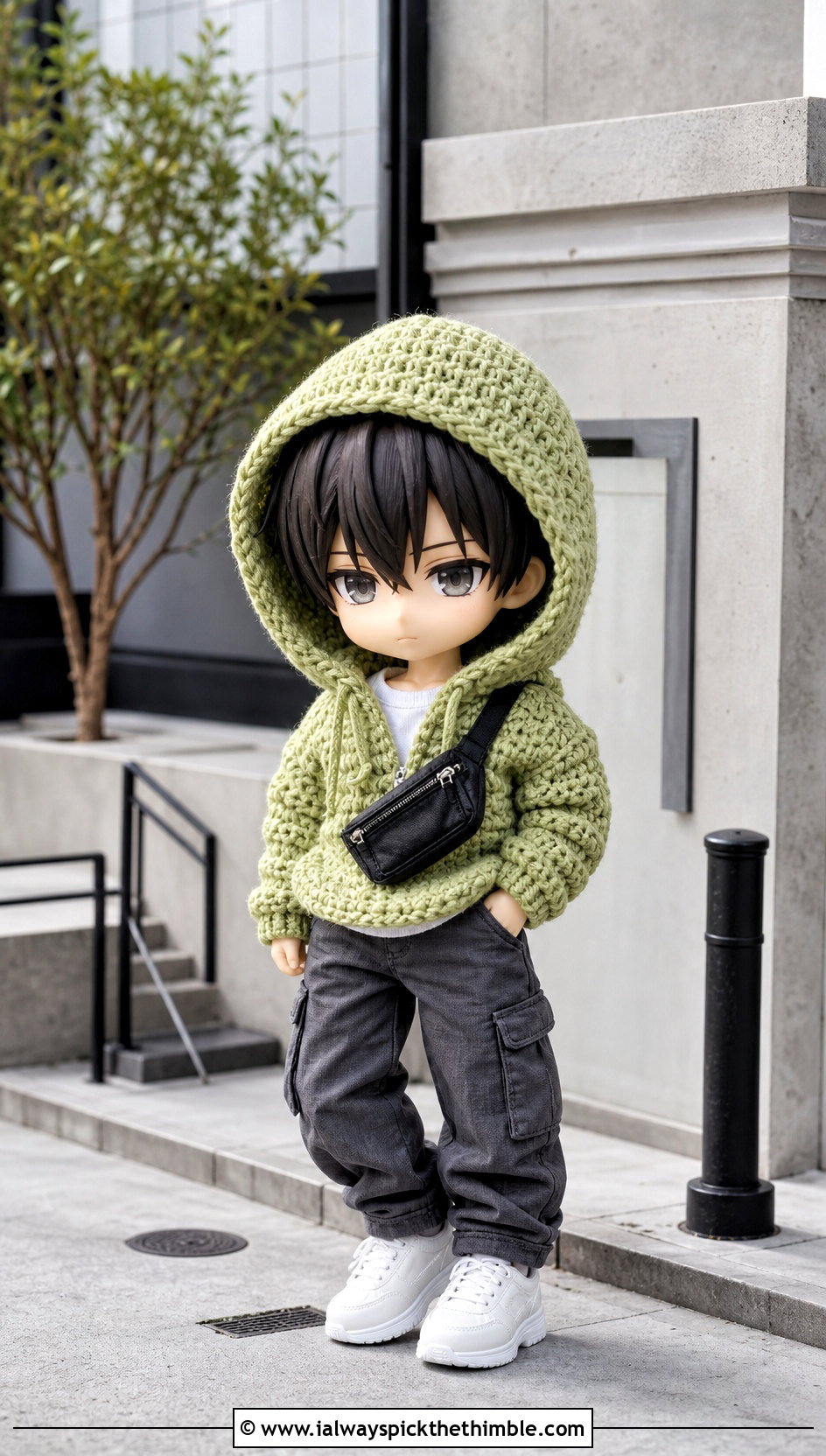 Nendoroid Crochet Hoodie With Cargo Pants - 15 Nendoroid Crochet Clothes and outfit ideas