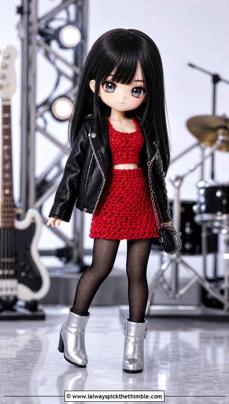 Nendoroid Crochet Two Piece Set With Moto Jacket - 15 Nendoroid Crochet Clothes and outfit ideas