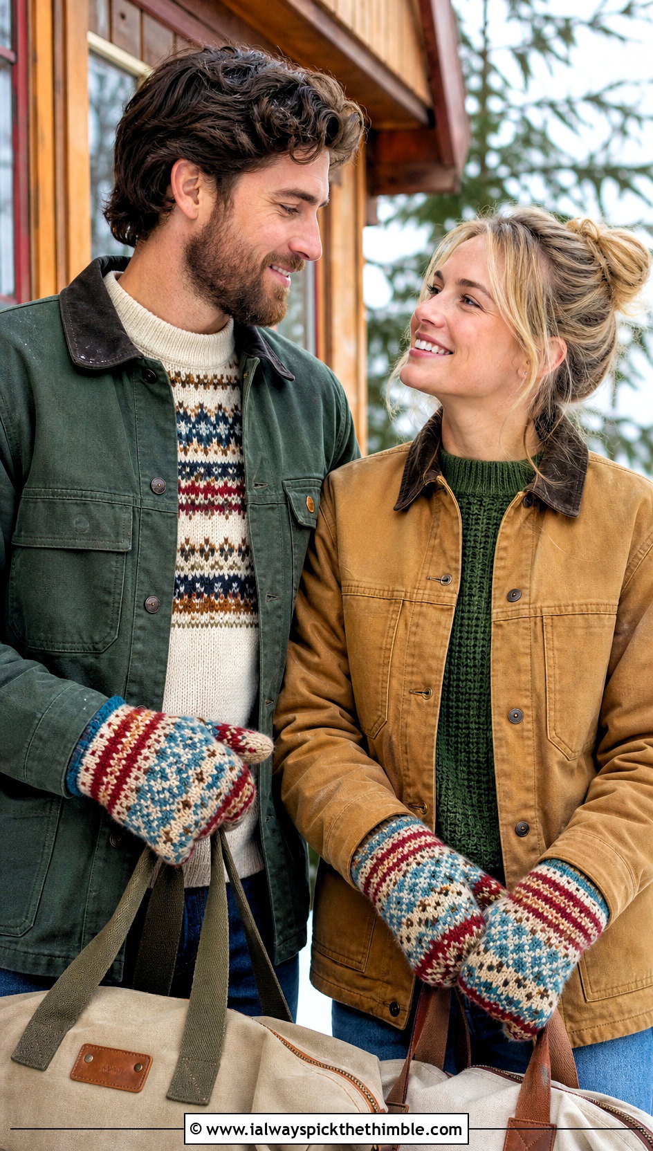 Nordic Crochet Gloves With Cabin Layers - 20 Crochet Gloves For Couples outfit ideas