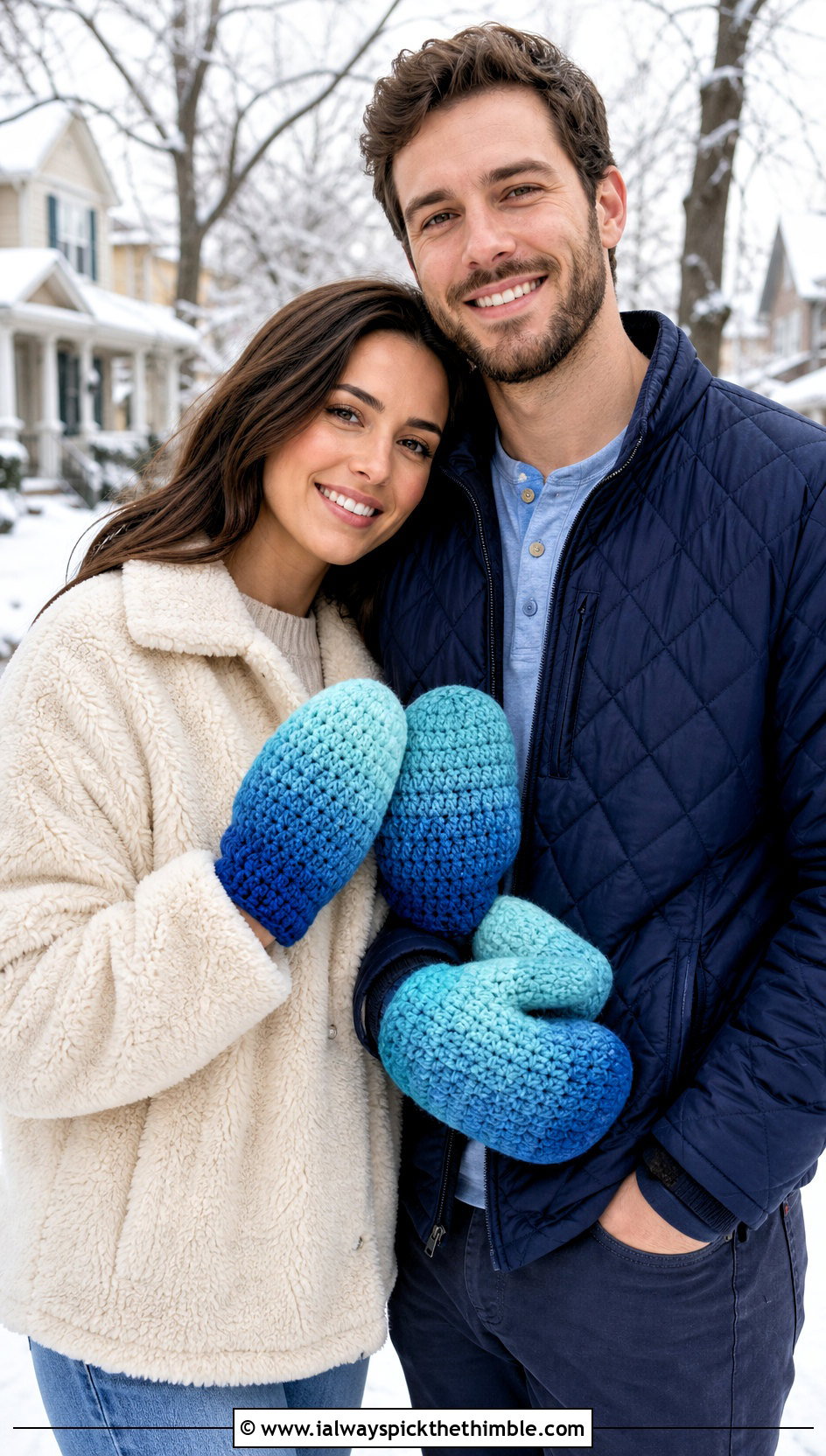 Ombre Couple Mittens With Weekend Basics - 20 crochet couple mittens outfit ideas